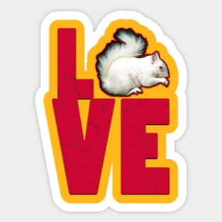 albino squirrel love Sticker